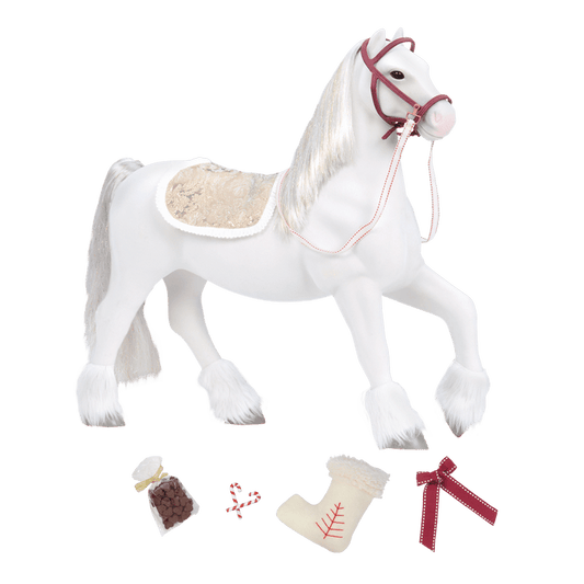 Clydesdale horse figurine with accessories