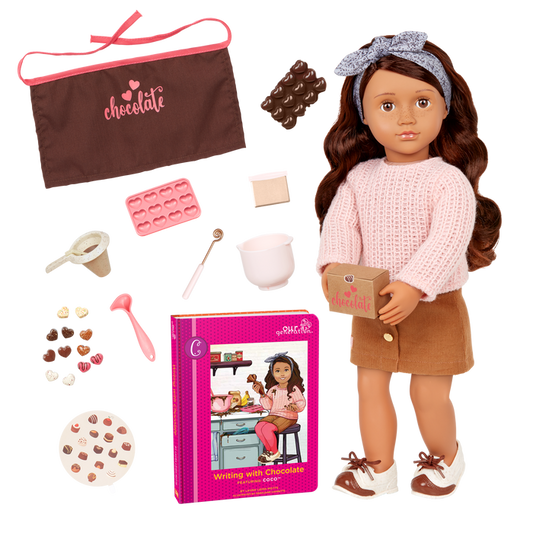 Our Generation Posable 18-inch Baker Doll Coco & Storybook