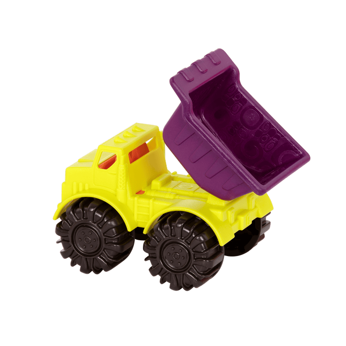 Dump truck and beach toys.