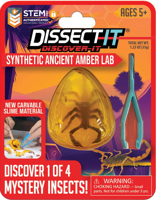 Discover It - Amber Lab synthetic amber lab kit for wildlife education and biology learning with dissection tools.