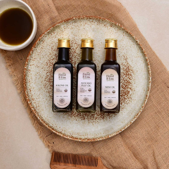 Do-It-All Hair Oil Recipe Combo Pack [Neem, Kalonji, Avocado Oils]