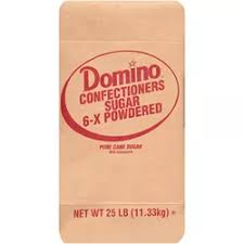 DOMINO POWDERED 6x SUGAR 25 LBS #ROCK VALUE-ORDER BY  TUESDAY EVENING OCT 27  ARRIVING  NOV 04 FOR DELIVERY#