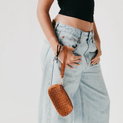 Dylan Woven Sunglass Case Wristlet