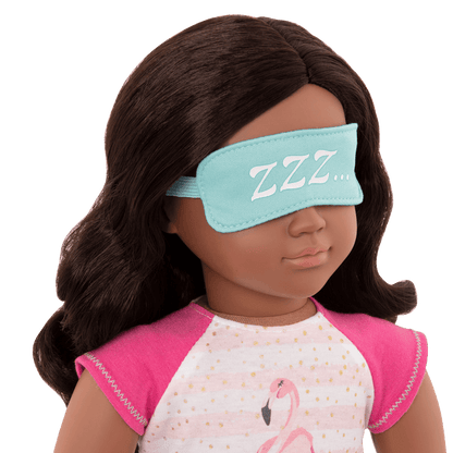 Flamingo Dreaming Pajama Outfit for 18-inch Dolls Pink Slippers