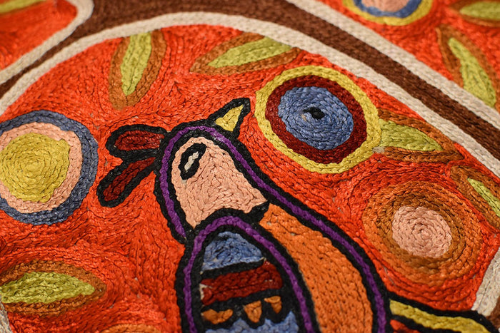Folk Love Birds Tree of Life Karla Gerard Red Toss Pillow Cover Art Silk 18"x18" - KashmirDesigns