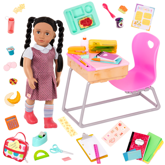 Our Generation Doll Frederika & School Desk Bundle