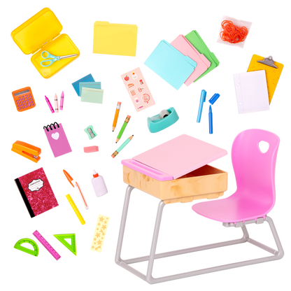Our Generation Doll Frederika & School Desk Bundle