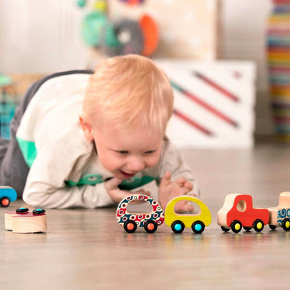 Mini wooden purple race car