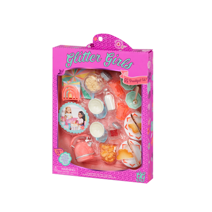 14-inch doll with breakfast playset