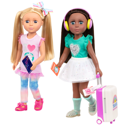 Carry-on luggage playset with travel accessories
