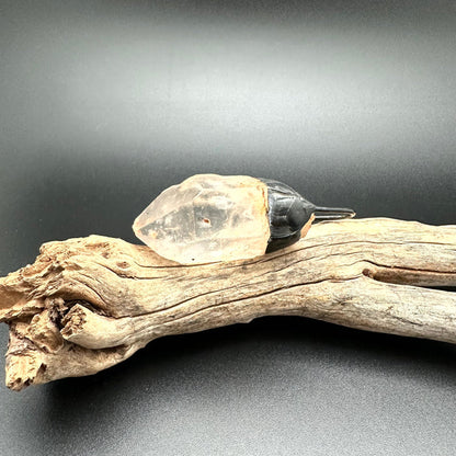 Giant Black Clear Quartz Soldered Crystal Pendant (OAK145)