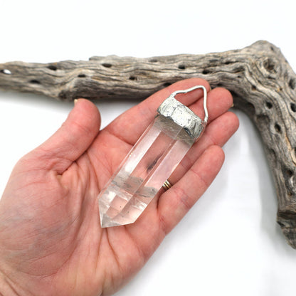 Giant Clear Quartz Soldered Point Crystal Pendant (OAK8)