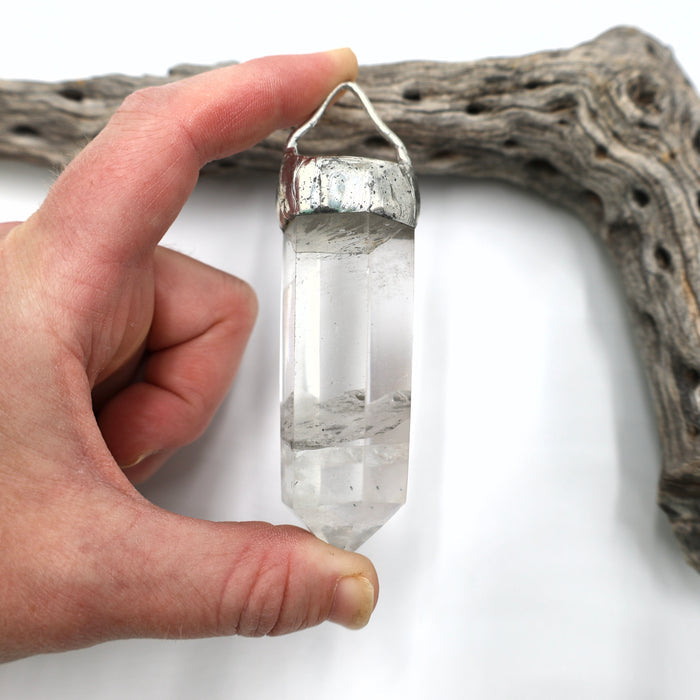 Giant Clear Quartz Soldered Point Crystal Pendant (OAK8)