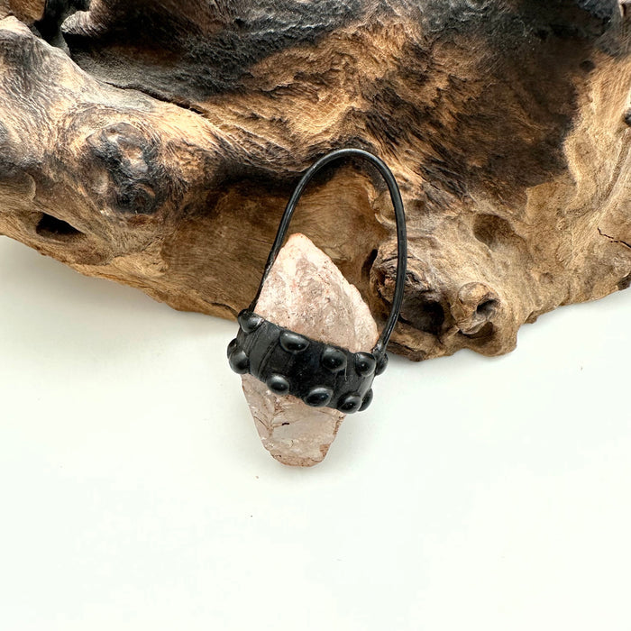 Giant Studded Clear Quartz Soldered Crystal Pendant (OAK151)