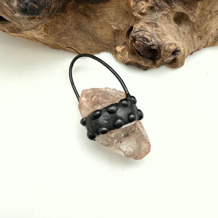 Giant Studded Clear Quartz Soldered Crystal Pendant (OAK151)