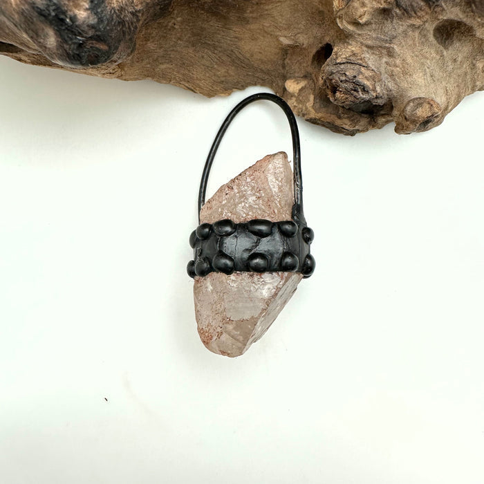 Giant Studded Clear Quartz Soldered Crystal Pendant (OAK151)