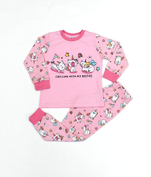 Girls Pyjama - Besties - 2-6 Years (L4169) - Kidswholesale.co.uk