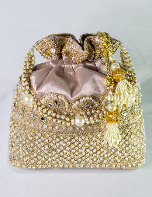 Gold Hand Embellished Potli