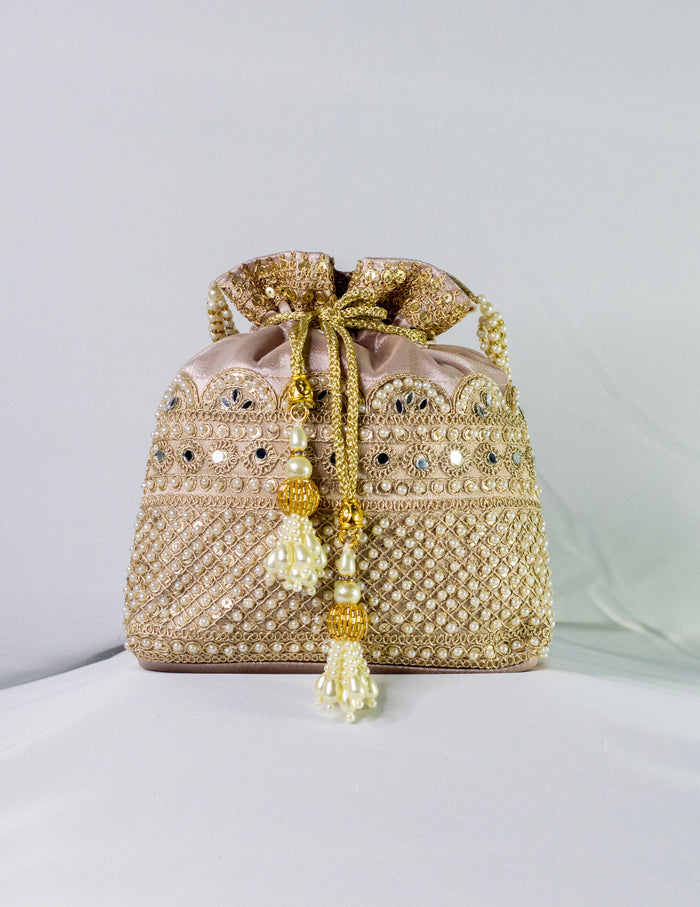 Gold Hand Embellished Potli