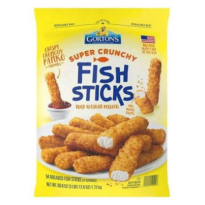 GORTON'S SUPER CRUNCHY FISH STICKS 64 CT 3.13 LBS