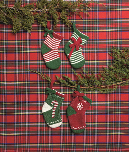 Green & White Stripe Mini Stocking