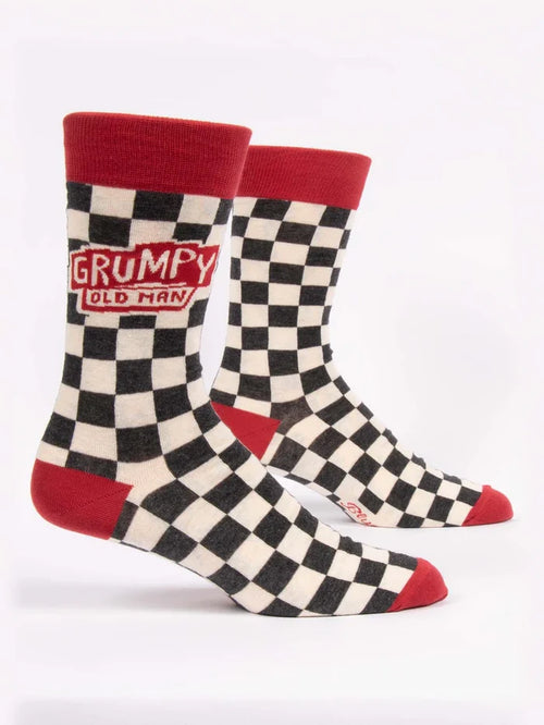 Grumpy Old Man Men's Checkerboard Crew Socks
