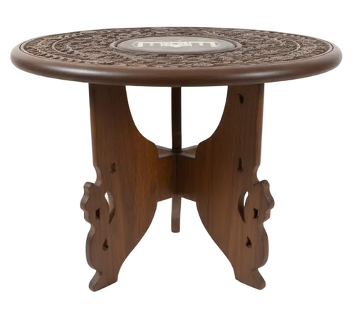 Hand Carved Wood with inlay Anglo Indian Side Table