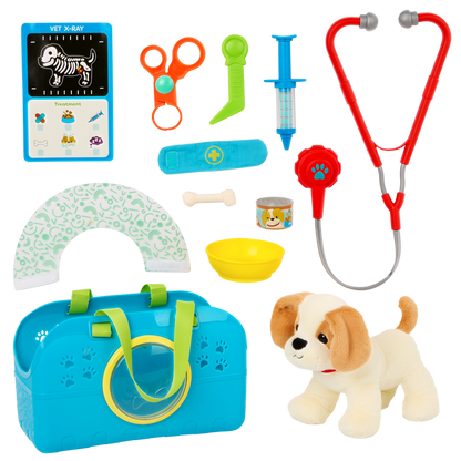 Puppy Vet Clinic Playset with Carrier