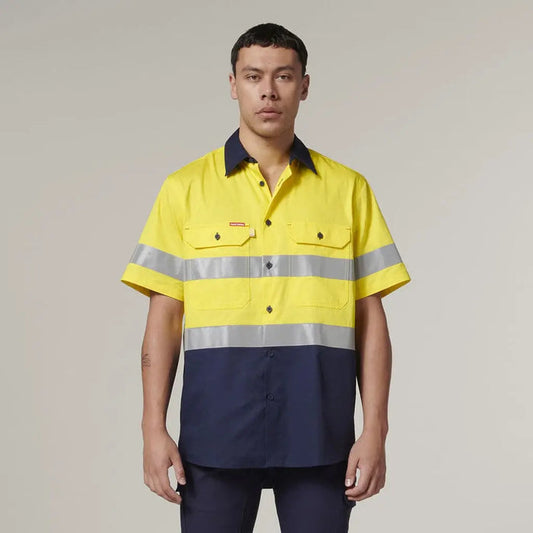 Hard Yakka Short Sleeve Two Toned Hi Vis Shirt Y07754 - City Workwear