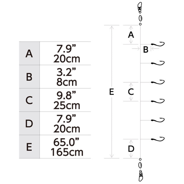 hayabusa-s511e-saba-aurora-hot-hook-sabiki-rig-diagram