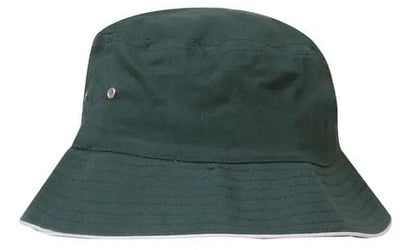 Headwear Bucket Hat With Sandwich Trim Brushed Heavy Sports Twill  *no Sandwich* X12 - City Workwear