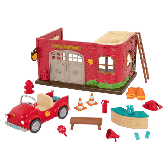 Fire department playset with fire engine