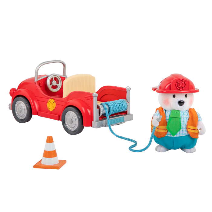 Fire department playset with fire engine