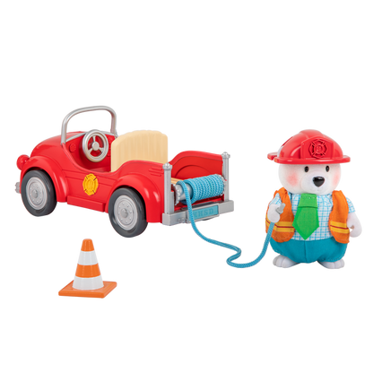 Fire department playset with fire engine