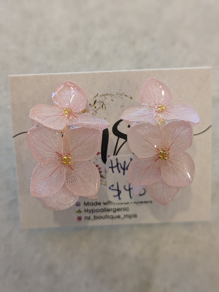 Hydrangea Hoop Earrings (Multiple Options)