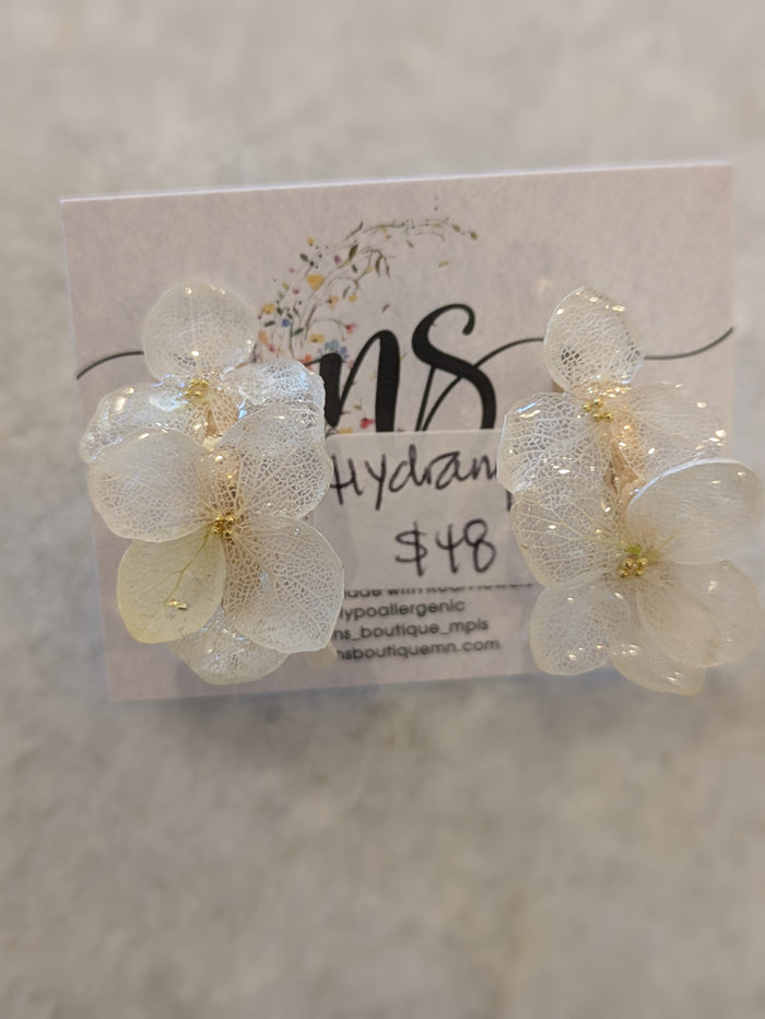 Hydrangea Hoop Earrings (Multiple Options)