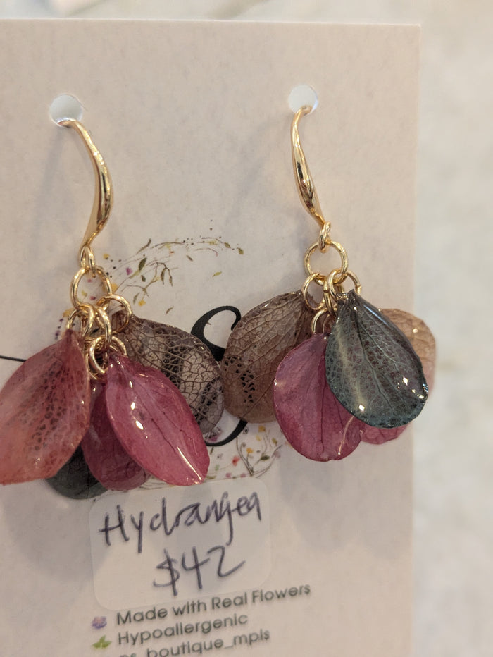 Hydrangea Petal Earrings