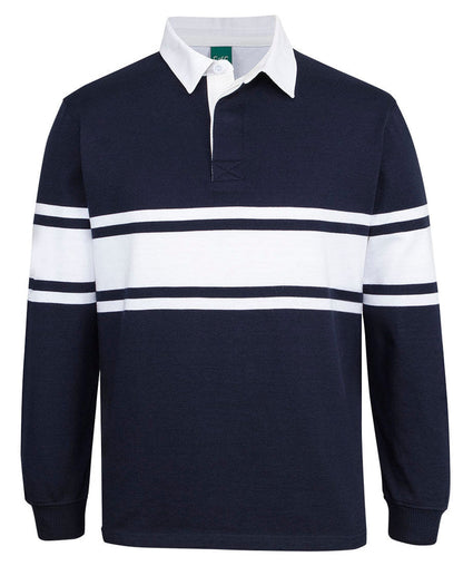 Jb's 3 Stripe Yarn Dyed Rugby Polo Shirt 3RY3