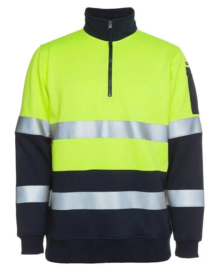 JB'S Hi-Vis 1/2 Zip Fleecy Sweat 6HZFS Metro Workwear.
