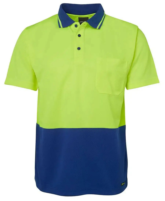 JB'S Workwear Adults Hi-Vis Non-Cuff Traditional Polo Shirt 6HVNC Jb's Wear