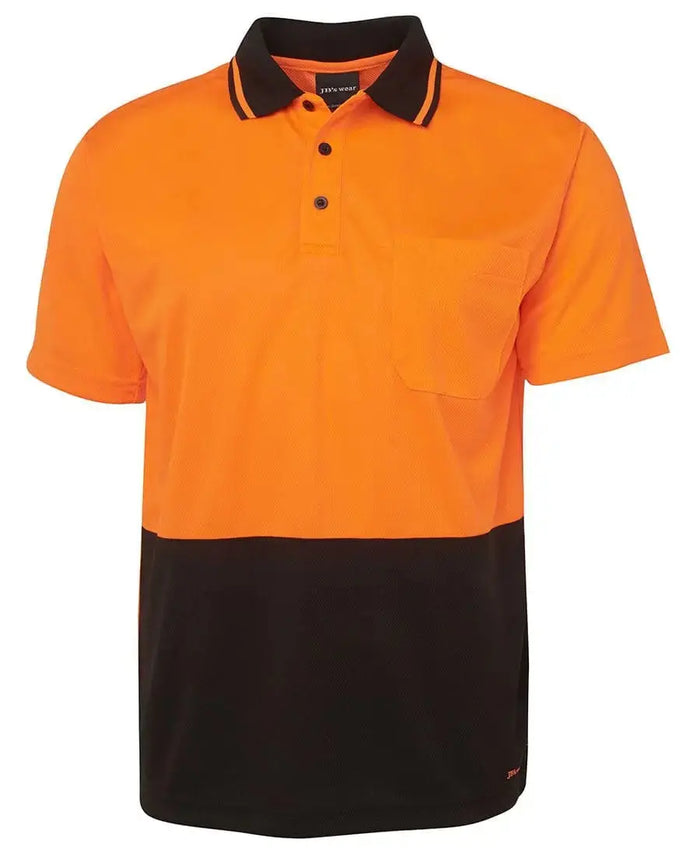 JB'S Workwear Adults Hi-Vis Non-Cuff Traditional Polo Shirt 6HVNC Jb's Wear