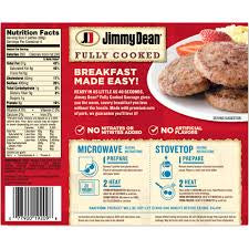 JIMMY DEAN FULLY COOKED PORK SAUSAGE PATTIES 30 OZ
