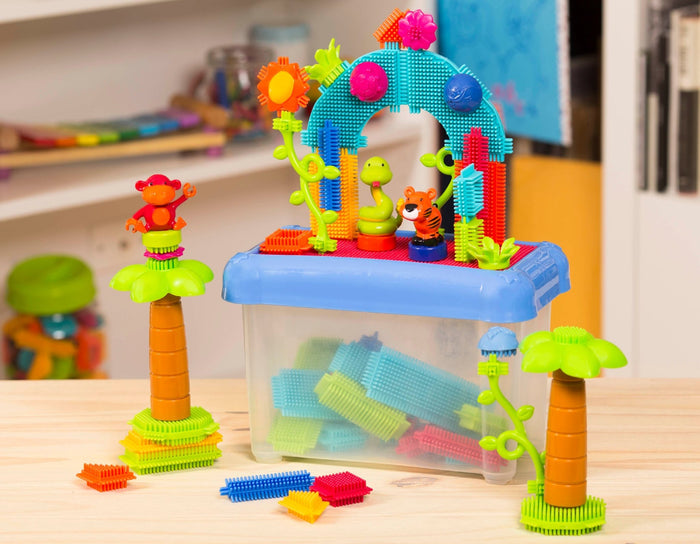 A jungle scene created from soft, sensory blocks.