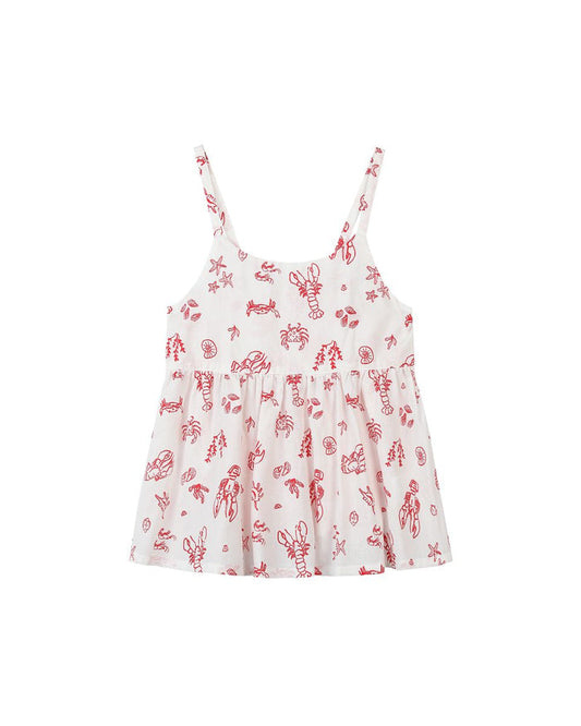 KATIE TOP - Red Nautical Scene