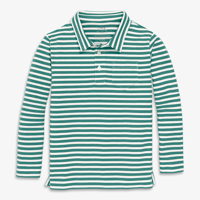 Kids Long Sleeve Striped Polo