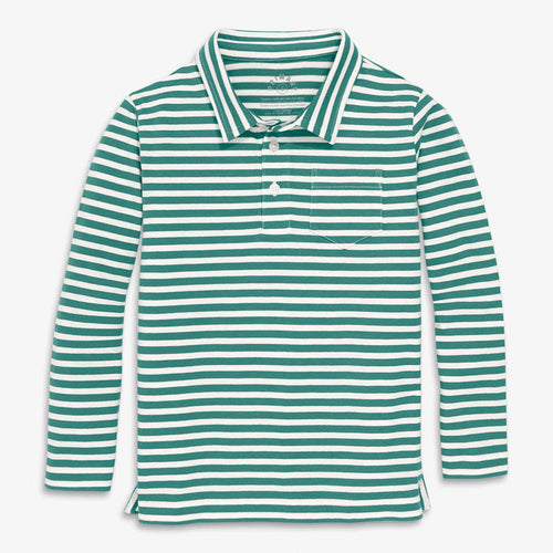 Kids Long Sleeve Striped Polo