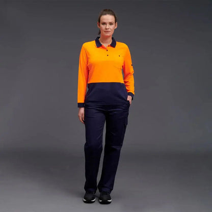 KingGee Women's HyperFreeze Spliced Long Sleeve Work Polo Shirt K44730 KingGee
