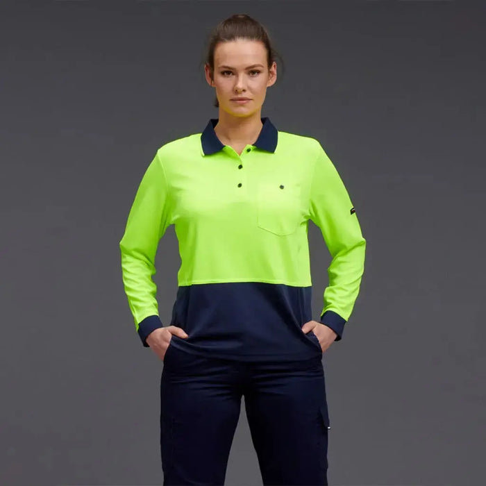 KingGee Women's HyperFreeze Spliced Long Sleeve Work Polo Shirt K44730 KingGee