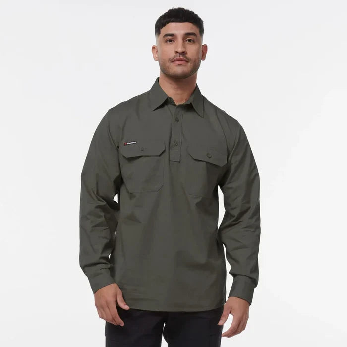 KingGee Workcool Vented Open Front Long Sleeve Shirt K14031
