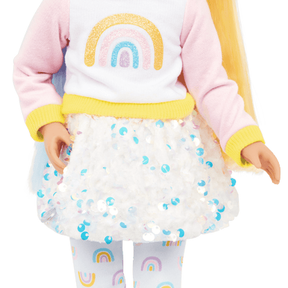 14-inch doll Laica with blonde and blue hair